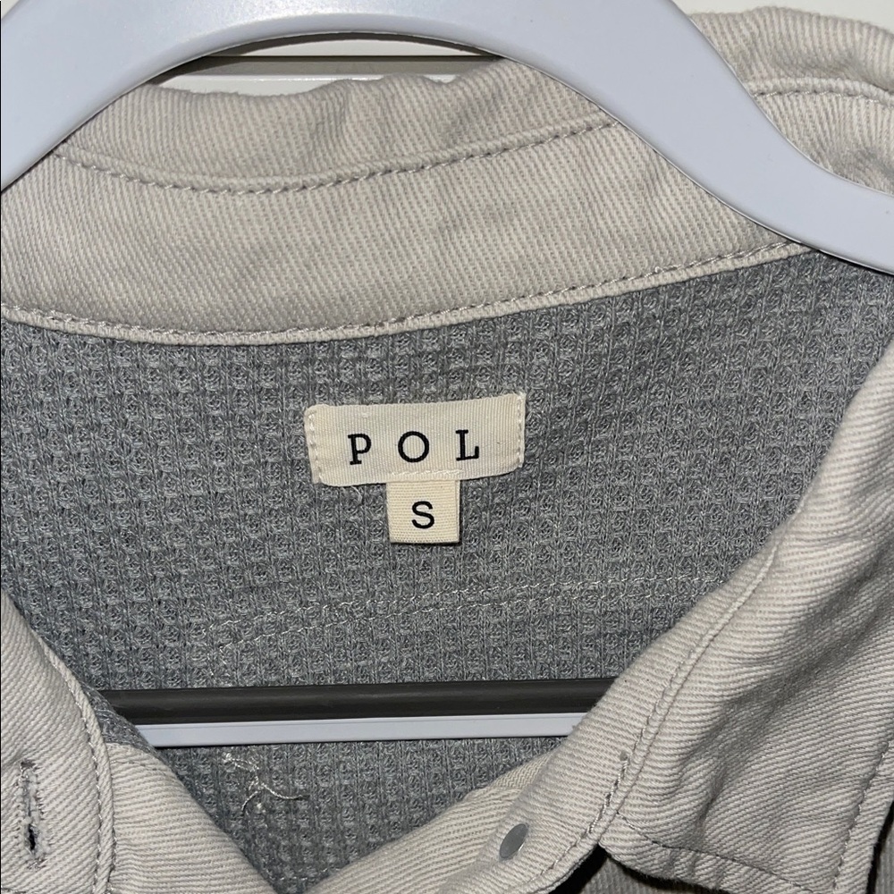 POL Gray and Cream Textured Shirt - Picture 2 of 5